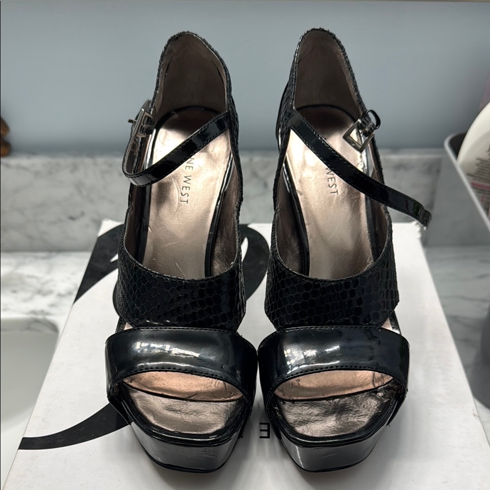 Nine West Black Platform Heels
